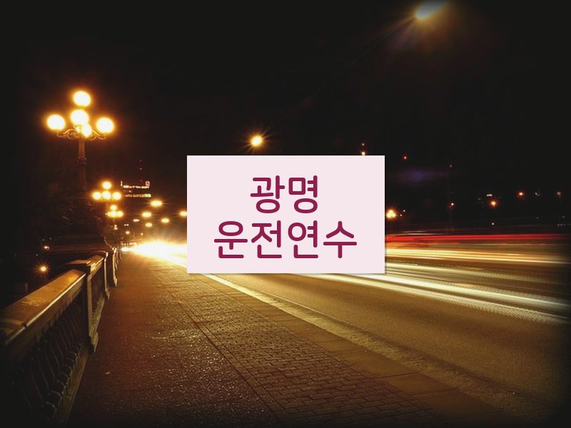 광명운전연수 후기