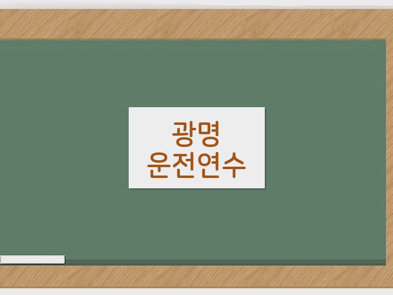 광명운전연수 후기