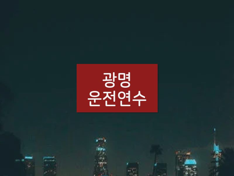 광명운전연수 후기