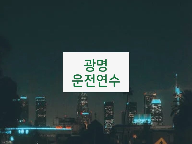 광명운전연수 후기