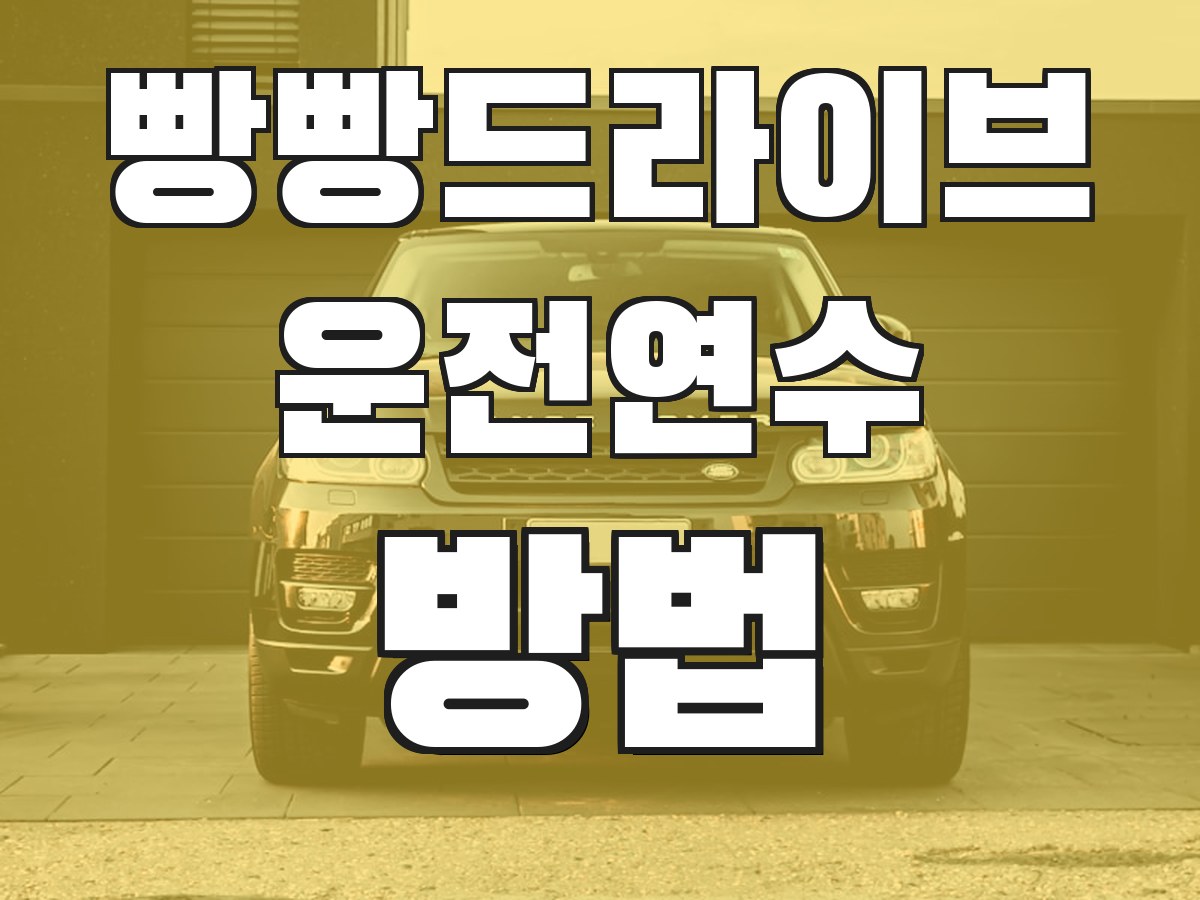 빵빵드라이브 운전연수 방법 - 연수 진행 과정 안내