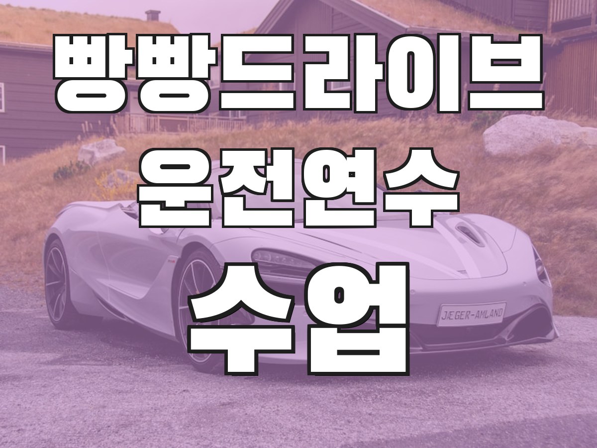 빵빵드라이브 운전연수 수업 - 맞춤 연수 프로그램